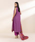 Unstitched Women's Embroidered Lawn Pink 3 Piece Suit